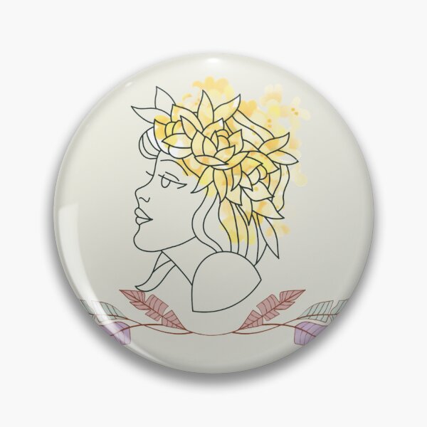 Artikelvorschau, Goldene Blüte – Boho-Linienzeichnung einer Frau mit Blumenkranz entworfen und verkauft von Dimu Co..