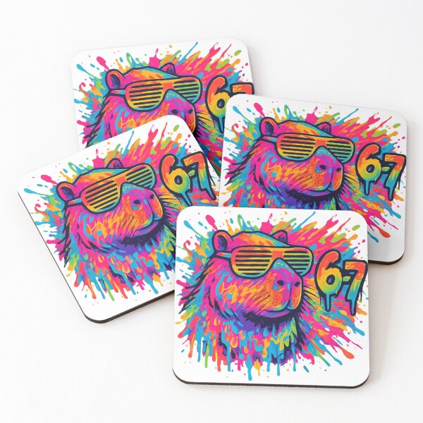 Item preview, Vibe Check Capybara - 6-7 Rating - Psychedelic Watercolor Streetwear designed and sold by shlepyart.