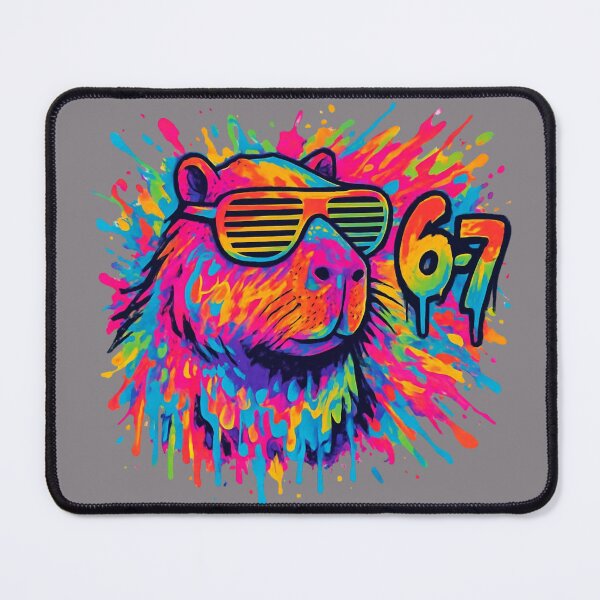 Item preview, Vibe Check Capybara - 6-7 Rating - Psychedelic Watercolor Streetwear designed and sold by shlepyart.