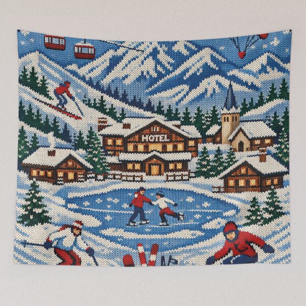 Item preview, Winter holiday in the mountains, Alps, cozy knitting pattern designed and sold by Mauswohn.