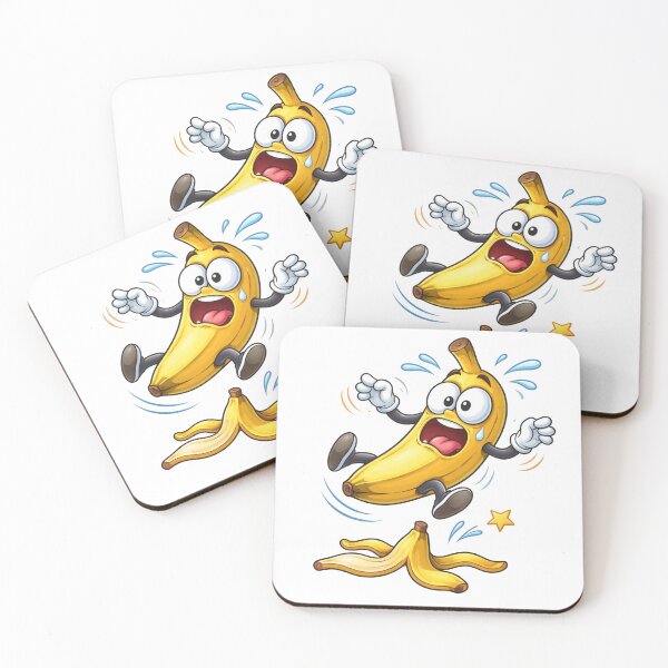 Item preview, Funny Cartoon Banana Slipping Scene designed and sold by PriyankaSonara.
