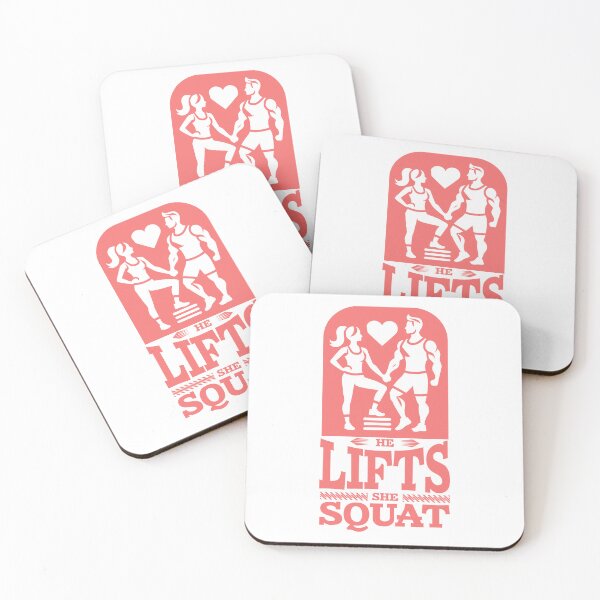Item preview, He Lifts She Squats - Gym Couple Fitness Goals designed and sold by Abaseen.