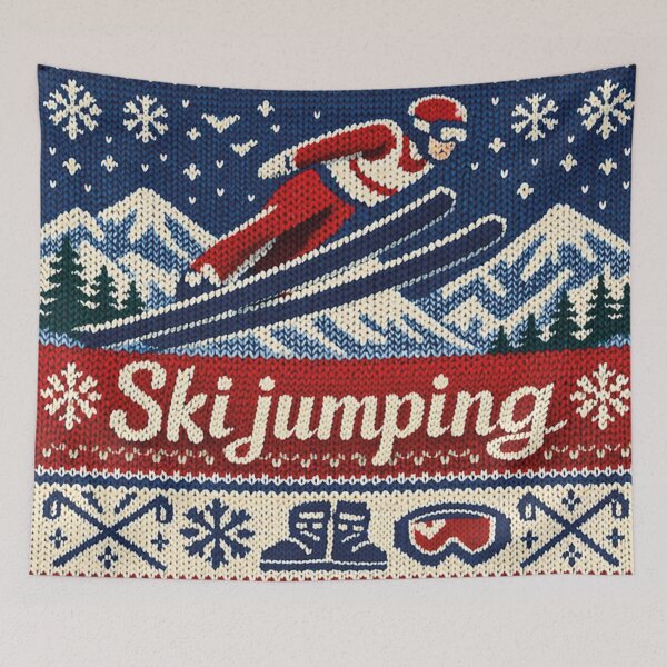 Item preview, Ski jumping, winter sports, ski jump, knitting pattern designed and sold by Mauswohn.