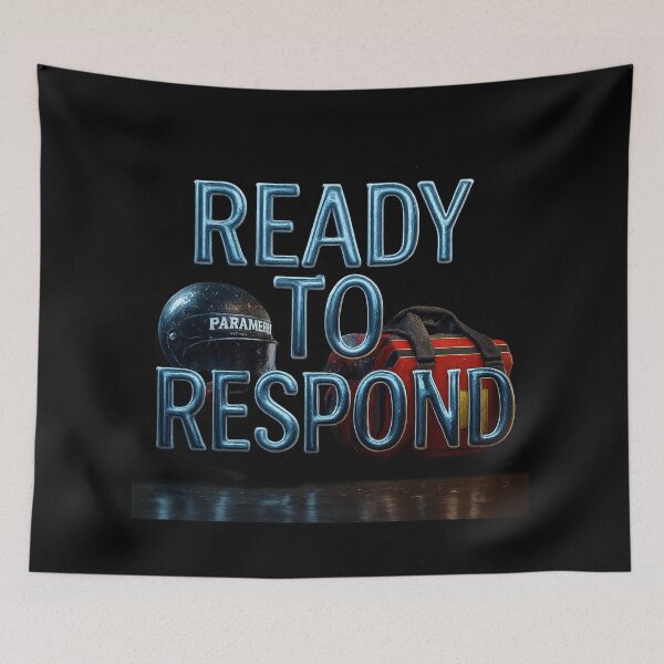 Item preview, READY TO RESPOND - Hyper Realistic Paramedic Gear Typography designed and sold by MKreative Studio.