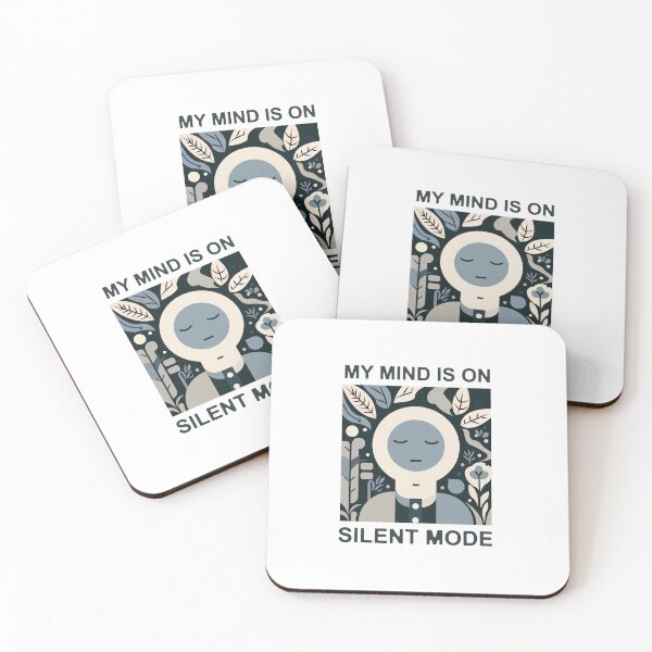 Item preview, My Mind Is On Silent Mode | Calm Minimal Mental Wellness Sticker designed and sold by MadCatDesign77.