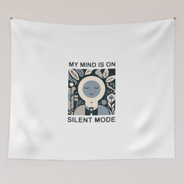 Item preview, My Mind Is On Silent Mode | Calm Minimal Mental Wellness Sticker designed and sold by MadCatDesign77.