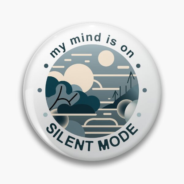 Item preview, My Mind Is On Silent Mode | Calm Landscape Minimal Sticker designed and sold by MadCatDesign77.