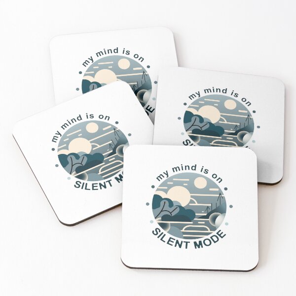 Item preview, My Mind Is On Silent Mode | Calm Landscape Minimal Sticker designed and sold by MadCatDesign77.
