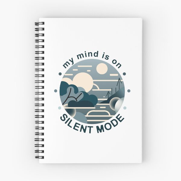 Item preview, My Mind Is On Silent Mode | Calm Landscape Minimal Sticker designed and sold by MadCatDesign77.