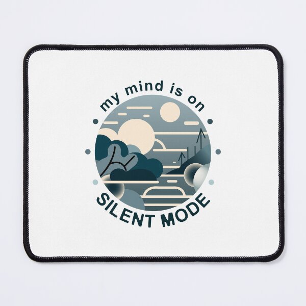 Item preview, My Mind Is On Silent Mode | Calm Landscape Minimal Sticker designed and sold by MadCatDesign77.