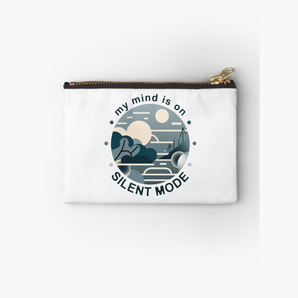 Item preview, My Mind Is On Silent Mode | Calm Landscape Minimal Sticker designed and sold by MadCatDesign77.