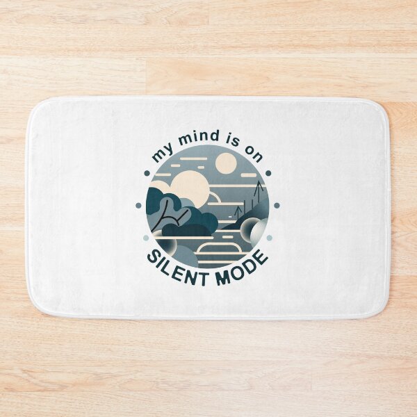 Item preview, My Mind Is On Silent Mode | Calm Landscape Minimal Sticker designed and sold by MadCatDesign77.