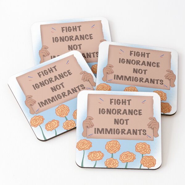 Item preview, Fight Ignorance, Not Immigrants | Anti-Ice sign and marigolds designed and sold by tortillaquemada.