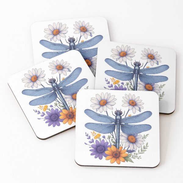 Item preview, Wildflower Guardian Dragonfly Botanical Illustration designed and sold by CottonandQuill.