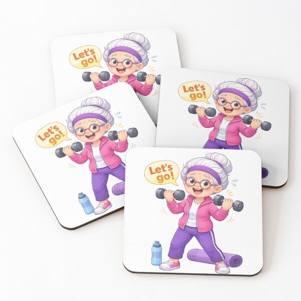 Item preview, Cute Grandma Exercising Cartoon designed and sold by PriyankaSonara.