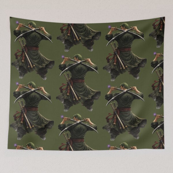 Item preview, Dark Anime Swordsman Back View – Fierce Three-Sword Warrior designed and sold by rekan.design.