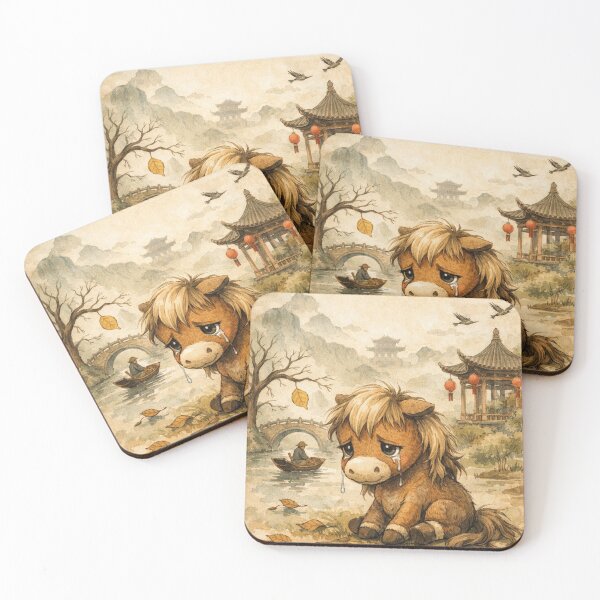 Item preview, Sad Pony in Japanese Ku Ku Ma Art designed and sold by Mauswohn.