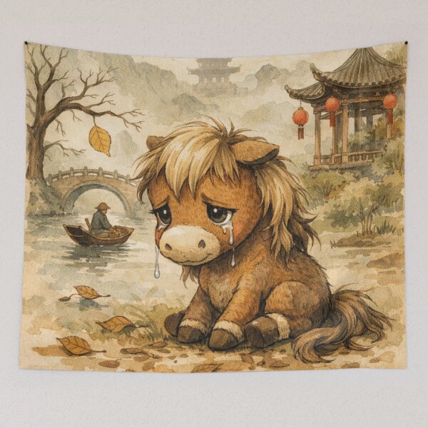 Item preview, Sad Pony in Japanese Ku Ku Ma Art designed and sold by Mauswohn.