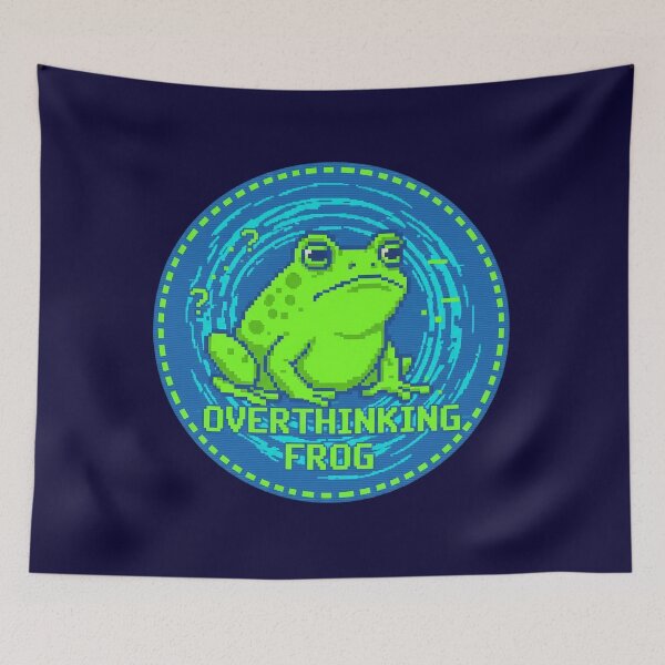 Item preview, Overthinking Frog Pixel Art T-Shirt – Retro Glitch Frog Gamer Design | Neon Meme Graphic Tee designed and sold by ZyxDes.