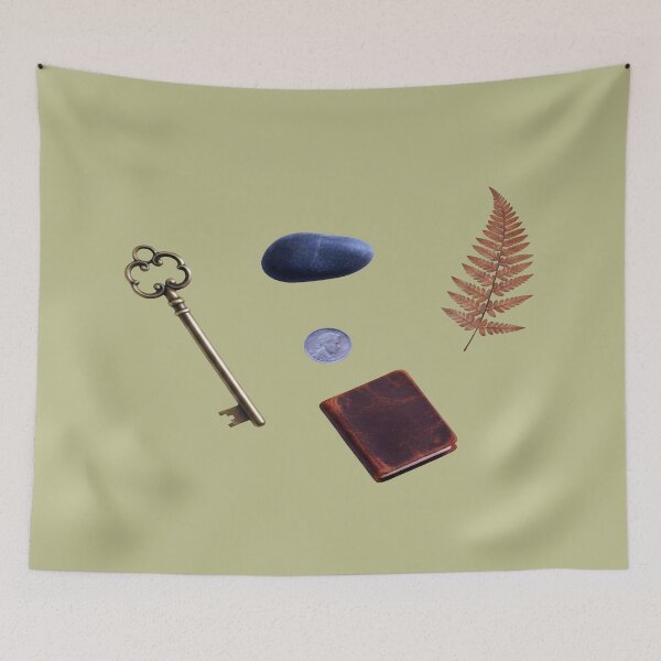 Item preview, The Secret Keeper - Vintage Key, Journal & Nature Flat Lay designed and sold by Dakson Design - Fantasy Art.