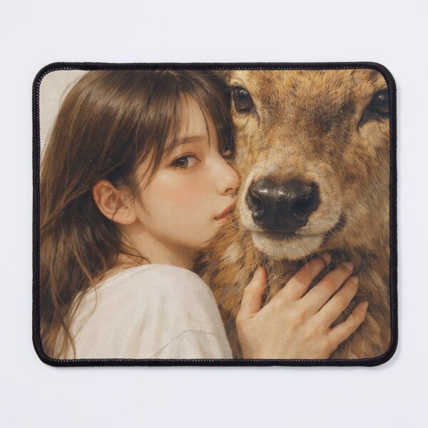 Item preview, Tender Girl Hugging Gentle Deer designed and sold by SangPrints.