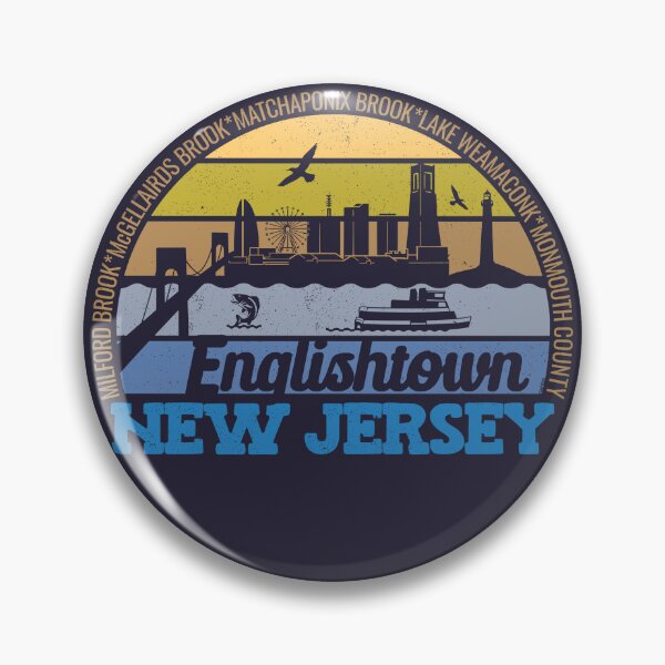 Item preview, Englishtown New Jersey Sunset Retro Vintage Local Pride Logo designed and sold by CRHPOD20.