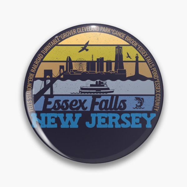 Item preview, Essex Falls New Jersey Sunset Retro Vintage Local Pride Logo designed and sold by CRHPOD20.