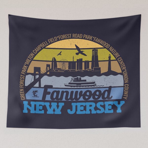 Item preview, Fanwood New Jersey Sunset Retro Vintage Local Pride Logo designed and sold by CRHPOD20.
