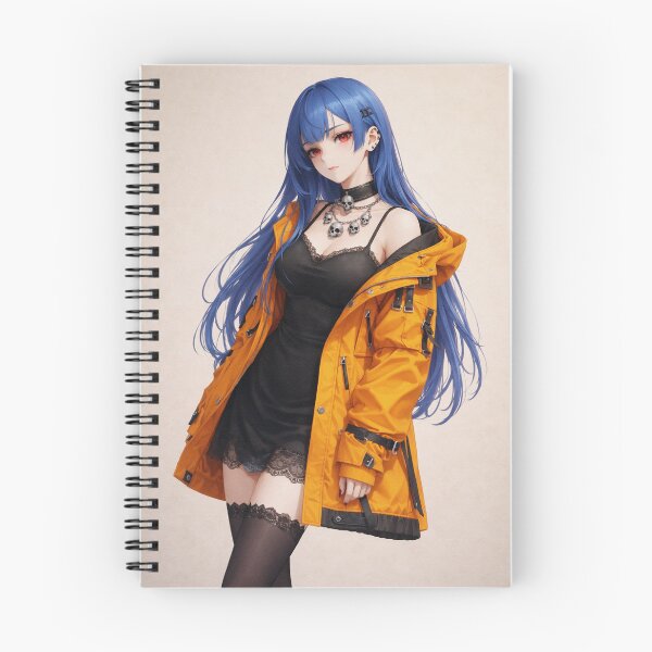 Item preview, Blue-Haired Rebel in Oversized Orange Jacket designed and sold by SangPrints.