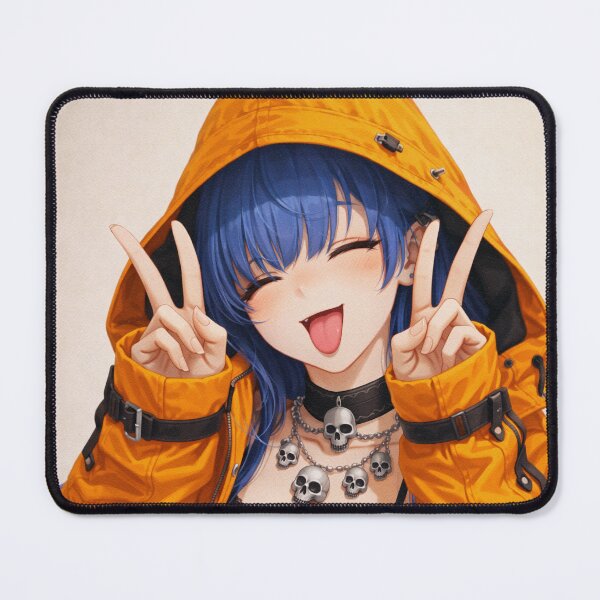 Item preview, Cheerful Blue-Haired Girl Peace Sign Hoodie designed and sold by SangPrints.