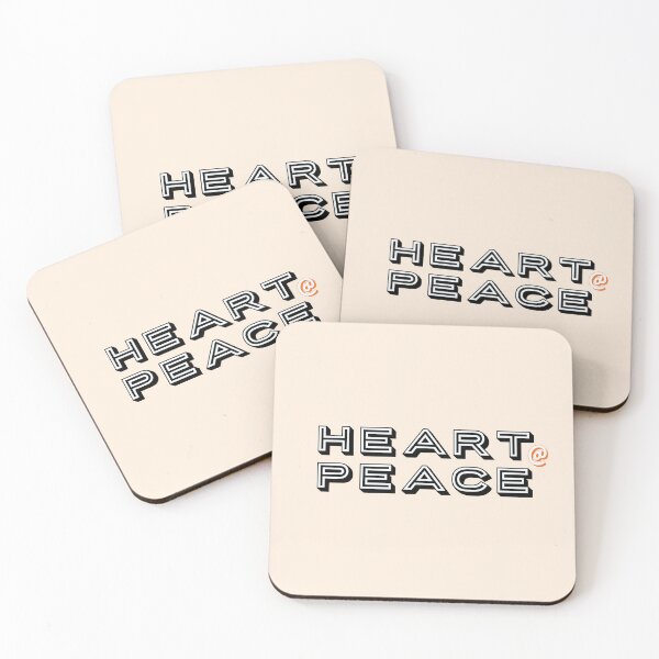 Item preview, Heart At Peace Retro 3D Block Typography Aesthetic Quote designed and sold by Miniature Store.