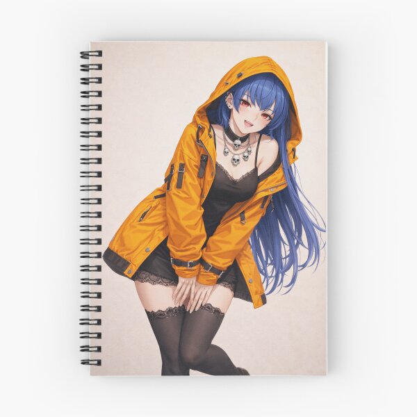 Item preview, Playful Blue-Haired Girl in Orange Hoodie designed and sold by SangPrints.