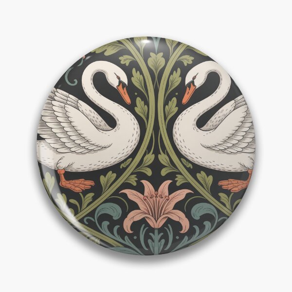 Item preview, Art Nouveau Swan Pattern | William Morris Style Vintage Botanical Seamless Design designed and sold by Tamas Das.