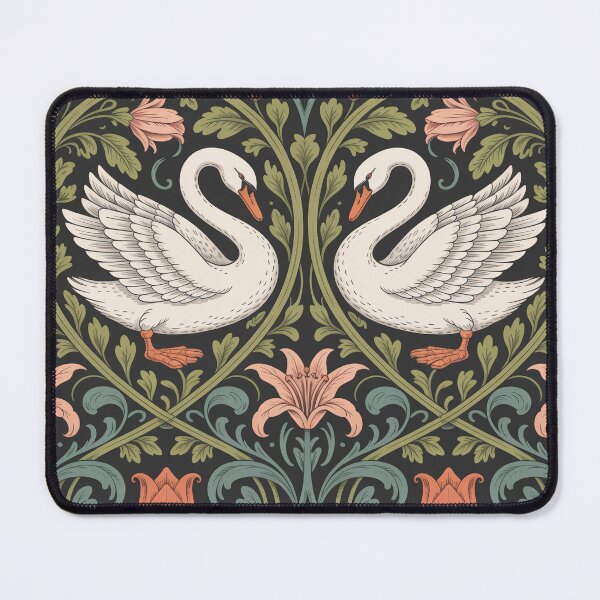 Item preview, Art Nouveau Swan Pattern | William Morris Style Vintage Botanical Seamless Design designed and sold by Tamas Das.