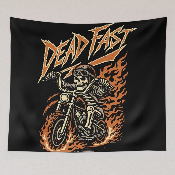 Item preview, Dead Fast Skeleton Biker Motorcycle Flames Rebel Art designed and sold by kosongxlima.