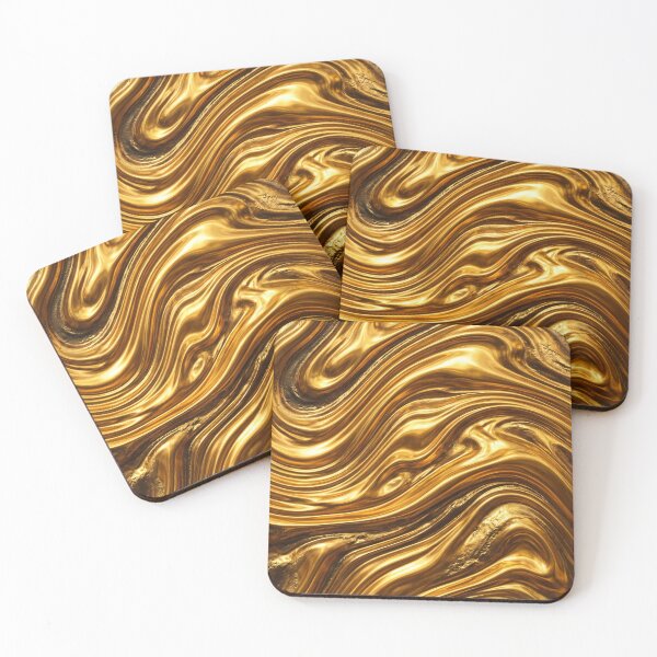 Item preview, Liquid Gold Flow - Luxury Abstract Molten Pattern designed and sold by Neon Nature Studio.