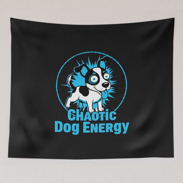 Item preview, Chaotic Dog Energy T-Shirt – Hyper Cartoon Dog Neon Blue Graphic | Funny Modern Flat Meme Design designed and sold by ZyxDes.