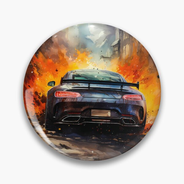 Item preview, Black Sports Car With Explosive Orange Fire Art Background designed and sold by RevUpDesign.