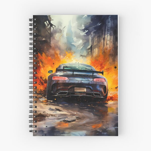 Item preview, Black Sports Car With Explosive Orange Fire Art Background designed and sold by RevUpDesign.