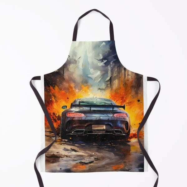 Item preview, Black Sports Car With Explosive Orange Fire Art Background designed and sold by RevUpDesign.