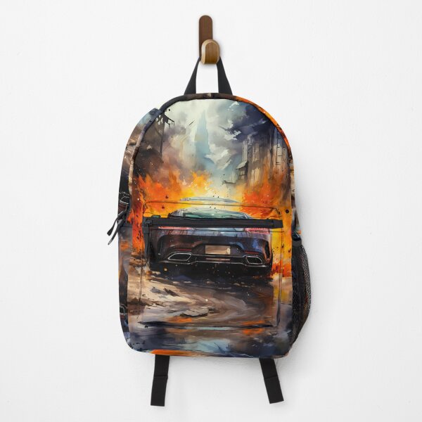 Item preview, Black Sports Car With Explosive Orange Fire Art Background designed and sold by RevUpDesign.