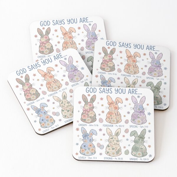 Item preview, Easter Bunnies God Says You Are... Chosen Forgiven Lovely designed and sold by Lbeck1869.