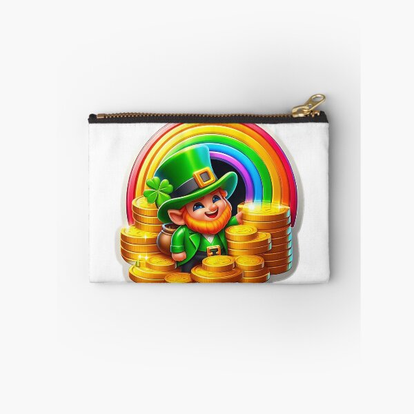 Aperçu de l'œuvre Cartoon Leprechaun Gold & Rainbow T-Shirt créée et vendue par TwoXDesign.