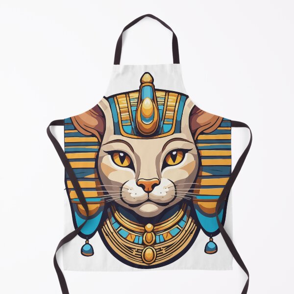 Item preview, Golden Bastet: Pharaoh Cat Goddess with Blue Gems | Ancient Egypt Art designed and sold by GulfSignature.