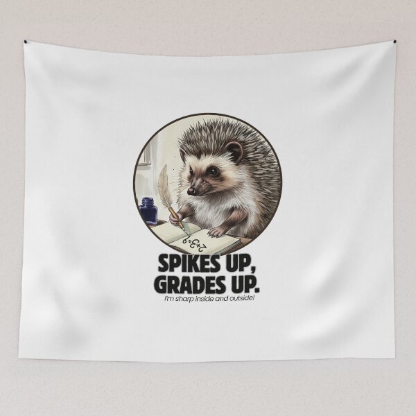 Item preview, Studious Hedgehog - Spikes Up, Grades Up! Funny Math Pun designed and sold by Animal Xeno Circus.
