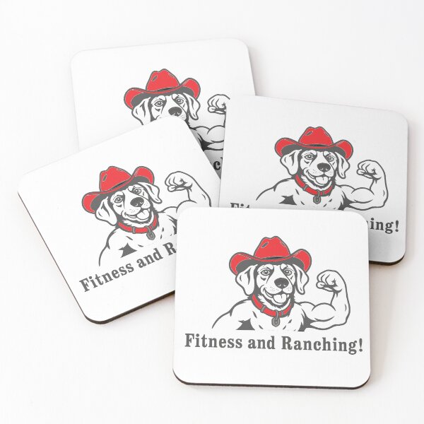 Item preview, Cowboy Muscle Dog Fitness Mascot designed and sold by Mindful56.