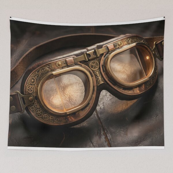 Item preview, Aviator's Vision - Steampunk Brass Goggles designed and sold by Neon Nature Studio.