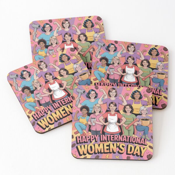 Item preview, Happy International Women's Day Super Women – Coffee-Powered Everyday Heroes   designed and sold by Midnight Veil Designs.