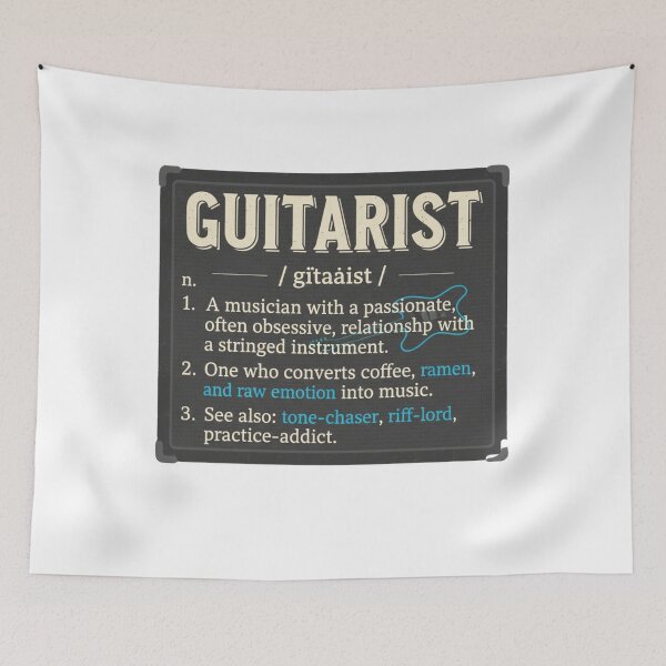 Item preview, Guitarist Definition Professional Dictionary Typography Art designed and sold by Wear Sculpt.