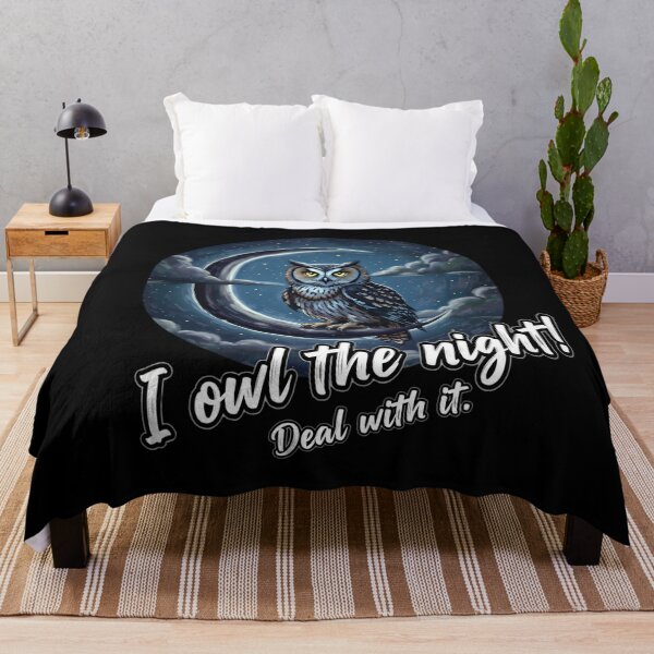 Item preview, I Owl The Night! - Funny Owl Pun King designed and sold by Animal Xeno Circus.